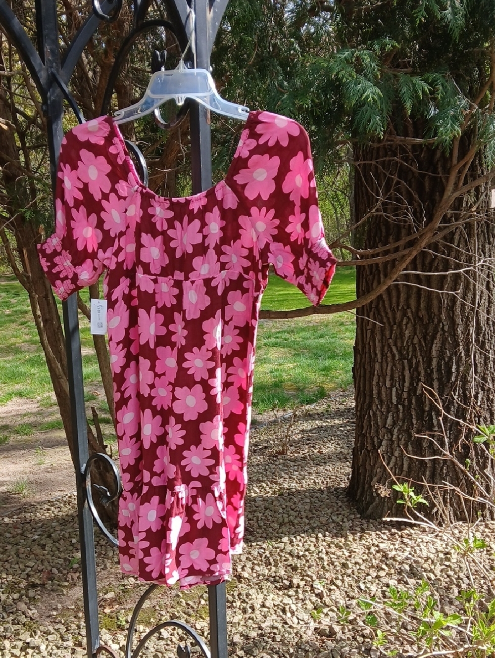 OLD NAVY Short-Sleeve Crinkle Crepe Swing Dress Rayon NWT Sz 10, 14
